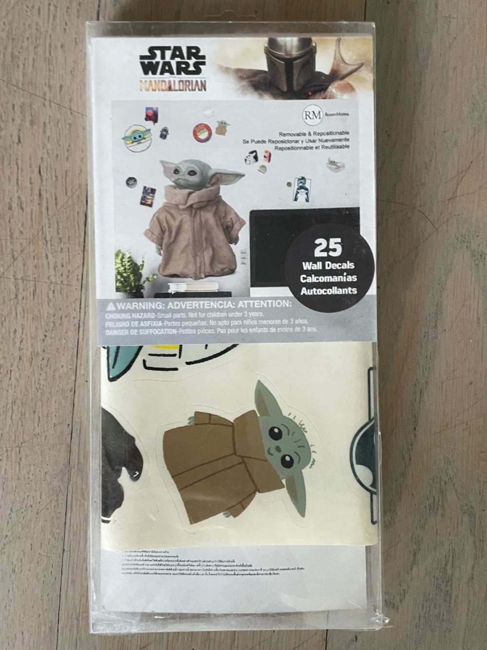 Star Wars Mandalorian Grogu Baby Yoda 25 Self-Adhesive RoomMates Wall Decals New